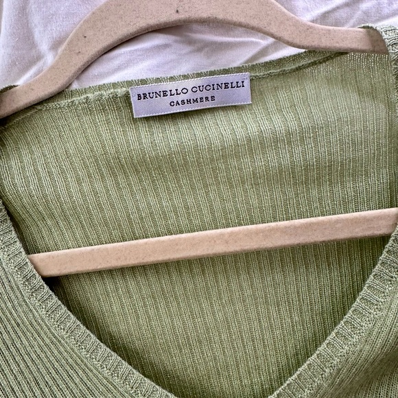 Bruno Cucinelli light spring green cashmere - Picture 2 of 5